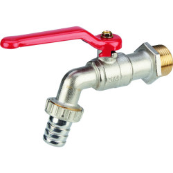 Robinet vanne de puisage - Capvert - Laiton nickelé - 19mm - Filetage entrée : 3/4" (20 x 27)