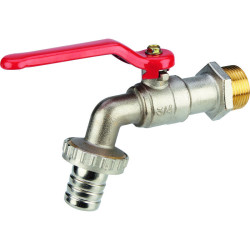 Robinet vanne de puisage - Capvert - Laiton nickelé - 19mm - Filetage entrée : 3/4" (20 x 27)