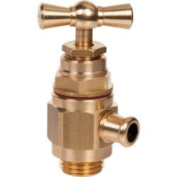 Robinet d'arrêt avec purgeur à bec - M 1/4" - Embout raccordement : Mâle - Filetage entrée : M 1/4" (8 x 13)