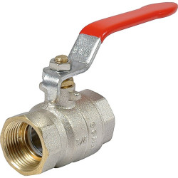 Vanne Femelle / Femelle - Poignée Rouge - Filetage de raccordement : FF 3/8" (12x17)
