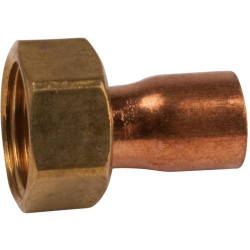 Douille droite à souder - 2 pièces - Cuivre - Femelle - 359GCL - Diamètre femelle : 12 mm - Vendus par 10