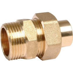 Raccord union droit à souder - 3 pièces - Laiton - Mâle - 341GCU - Filetage mâle : 1" (26 x 34)