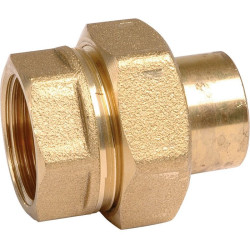 Raccord union droit à souder - 3 pièces - Laiton - Femelle - 340GCU - Diamètre femelle : 12 mm