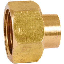 Raccord union droit à souder - 2 pièces - Laiton - Femelle - 359GCU - Diamètre femelle : 14 mm