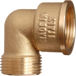 Raccord coudé 90° à visser - Laiton - Mâle / Femelle - Filetage mâle : 3/8" (12 x 17) - Vendus par 10