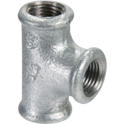 Raccord té égal - Fonte galvanisée - Femelle / Femelle - 130 - Filetage femelle : 2" (50 x 60)