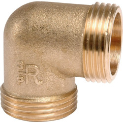 Raccord coudé 90° à visser - Laiton - Mâle / Mâle - Filetage mâle : 3/4" (20 x 27) - 3/4" (20 x 27) - Vendus par 10