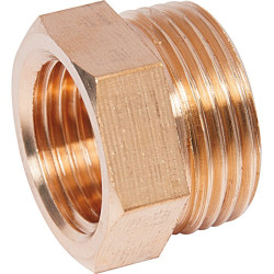 Raccord réduit côté femelle à visser - Laiton - Mâle / Femelle - Filetage mâle : 3/8" (12 x 17) - Vendus par 10