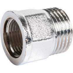 Raccord réduit côté femelle à visser - Laiton chromé - Mâle / Femelle - Filetage mâle : 1/2" (15 x 21)