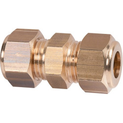 Raccord union égal à bicône - Laiton - Diamètre femelle : 10 - 10 mm - Vendus par 10
