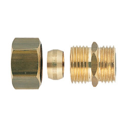 Raccord droit à bicône - Laiton - Mâle / Bicône - Filetage mâle : 1/4" (8 x 13)
