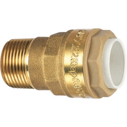 Raccord droit - Laiton - Mâle - Filetage mâle : 1/2" (15 x 21) - Diamètre femelle : 14 mm - 1Pc