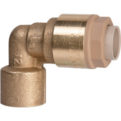 Raccord coudé - Laiton - Femelle - Diamètre femelle : 14 mm - Filetage femelle : 1/2" (15 x 21)