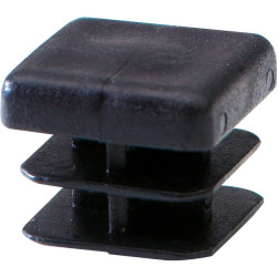 Embout rentrant carré plastique noir Interges - Dimensions 20 x 20 mm - Vendu par 4