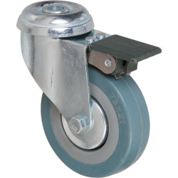 Roulette à frein à œil pivotante - Ø 80 mm - Série S19 AF - Caujolle - 40kg - 10.2mm - 102mm
