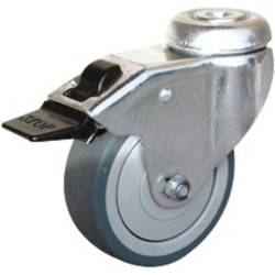 Roulette Uniroll à oeil pivotante à frein - Diamètre 50 mm - 30kg - 8.2mm - 69mm