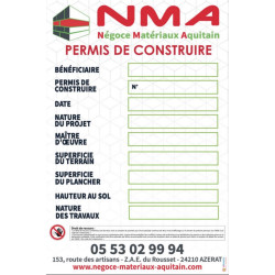 Panneaux permis de construire Novap - 1200 x 800 mm - Forme : Rectangle - 40cm
