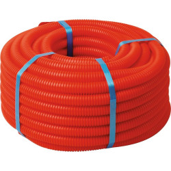 Tube PER nu - En couronne  - 12mm - 50m - Couleur du tuyau : Rouge - Type de tube : Gainé