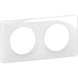 Plaque 2 postes - Legrand - Céliane - Coloris blanc - Nombre de modules : 4 modules