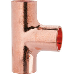 Raccord té femelle égal à souder - Cuivre - 130 - Diamètre femelle : 18 - 18 - 18 mm - Vendus par 10