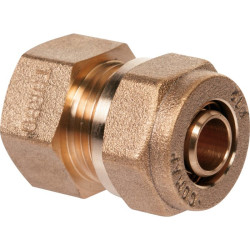 Raccord droit PER à compression - Femelle - Diamètre femelle : 20 mm - Filetage femelle : 3/4" (20 x 27)