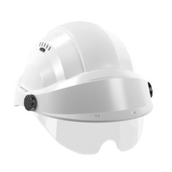 CASQUE "ORIZON" BLANC VISIERE GRISE AVEC LUNETTE