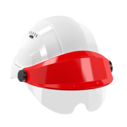 CASQUE "ORIZON" BLANC VISIERE ROUGE AVEC LUNETTE