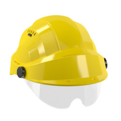 CASQUE "ORIZON" JAUNE VISIERE JAUNE AVEC LUNETTE