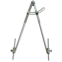 COMPAS A CHARNIERE POINTES RAPPORTEES 1/4 CERCLE 220MM