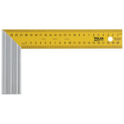 EQUERRE DROITE ET D'ONGLET LAME ACIER TALON ALU 200MM