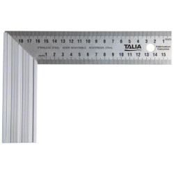 EQUERRE DROITE ET D'ONGLET LAME INOX TALON ALU 200MM
