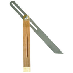 FAUSSE EQUERRE A COULISSE 20CM TALON BOIS + LAITON