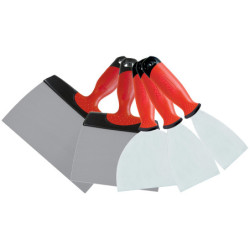 LOT DE 5 COUTEAUX A ENDUIRE INOX (10/12/15/18/22CM)