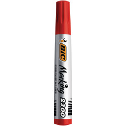 MARQUEUR PERMANENT ROUGE CORPS PLASTIQUE