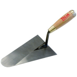 TRUELLE LISSEUSE BOUT ROND SOUDEE 22CM MANCHE BOIS