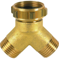 Raccord laiton Y fileté - MF 3/4" - Riquier - Filetage mâle : 3/4" (20 x 27)