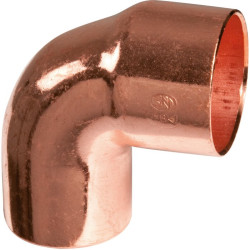 Raccord coudé 90° à souder - Cuivre - Mâle / Femelle - Diamètre femelle : 18 mm