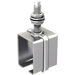 Ferrure de porte à déplacement droit - 150kg - Section du rail : 50 x 40 mm - Filetage de la tige : M12