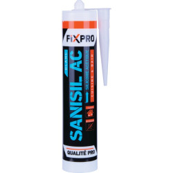 Mastic silicone - Sanisil AC - Fixpro - 300ml - Teinte : Blanc - 1Pc - Destination : Multiusage