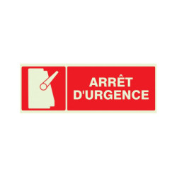 ARRET D'URGENCE LUMINESCENT 330x200mm