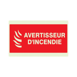 AVERTISSEUR D'INCENDIE LUMINESCENT 330x120mm