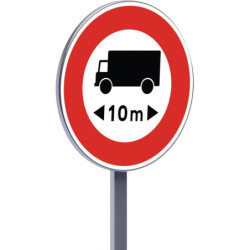 B10a 450 C1 interdit aux véhicules de transport longueur superieur à…