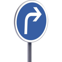 B21c1 450 C1 direction obligatoire à la prochaine intersection à droite