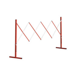 BARRIERE EXTENSIBLE DE CHANTIER ROUGE ET BLANCHE