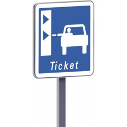 C62 700X700 C1 présignalisation d'une borne de retrait de ticket de péage