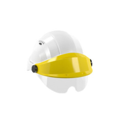 CASQUE "ORIZON" BLANC VISIERE JAUNE AVEC LUNETTE
