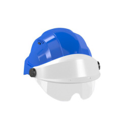 CASQUE "ORIZON" BLEU VISIERE BLANCHE AVEC LUNETTE
