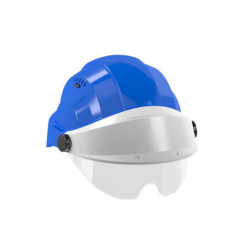 CASQUE "ORIZON" BLEU VISIERE GRISE AVEC LUNETTE