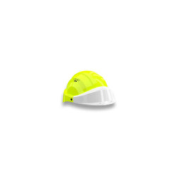 CASQUE "ORIZON" FLUO JAUNE VISIERE BLANCHE