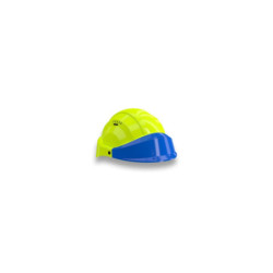 CASQUE "ORIZON" FLUO JAUNE VISIERE BLEUE